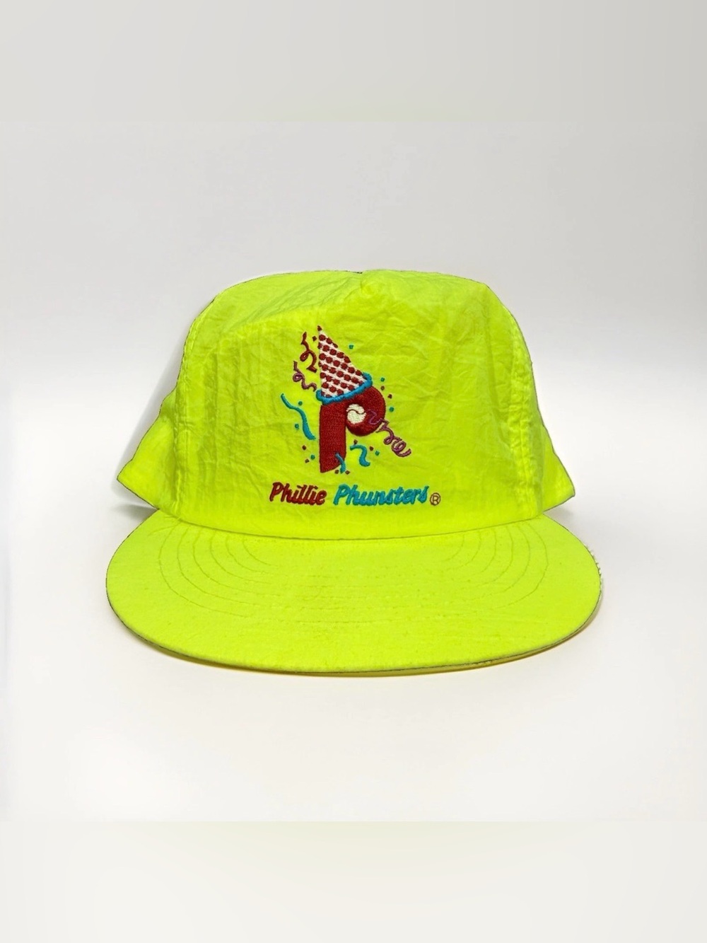 Vintage 90s Philadelphia Phillies Phanatic Phunstar Neon Snapback Hat MLB Taiwan